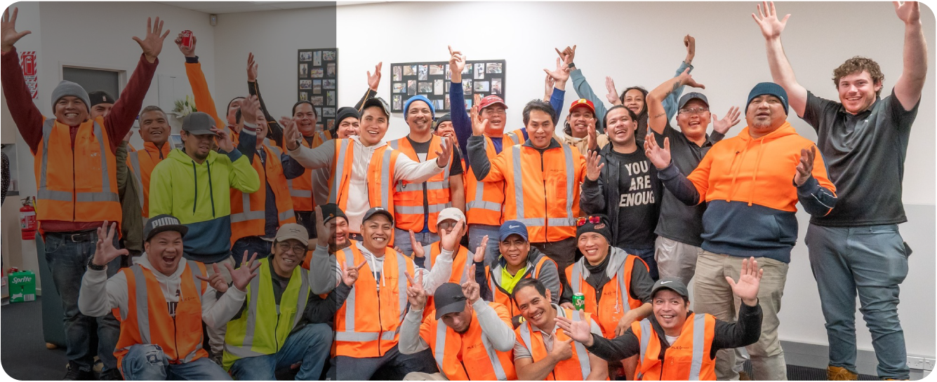 Flexstaff workers celebrating together